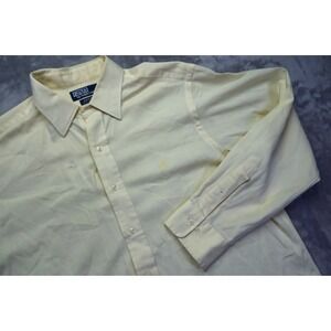 Ralph Lauren Andrew Button Front Shirt Men's Size 16.5 34/35 Yellow Dress Shirt